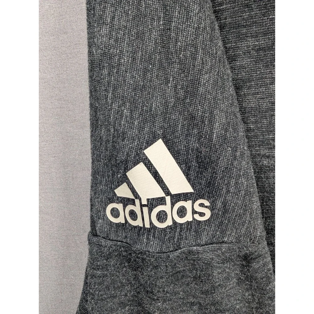 Adidas Mens  Full Zip Hoodie Charcoal Gray ‎ Size Large